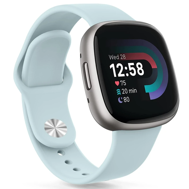 Oumida für Fitbit Versa 3 Armband/Fitbit Versa 4 Armband/Fitbit Sense Armband für Damen Herren, Silikon Armbänder Sport Ersatz Uhrenarmband für Fitbit Versa 3/Versa 4/Sense/Sense 2, Hellgrün