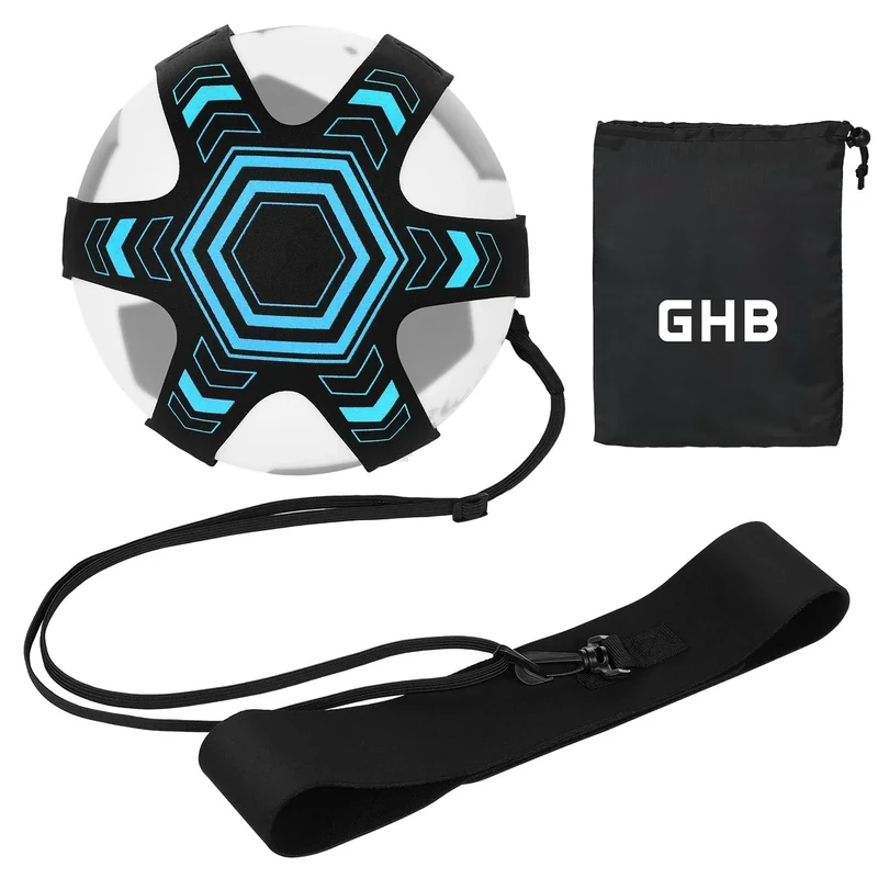 GHB Fußball Kick Trainer Solo Fussball Trainingszubehör Kinder Fußball Training Verstellbar Taillengürtel Geschenk Jungen Ball Kicken Blau
