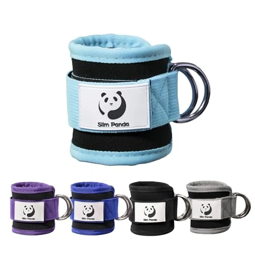Slim Panda Fitness fußschlaufen kabelzug, Ankle Straps, Verstellbarer fußmanschetten kabelzug mit doppelten D-Ringen und Neoprenstütze