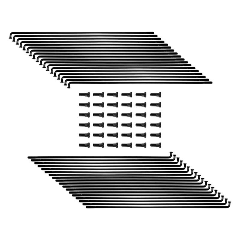 TSTRAUM Fahrrad Speichen 36 Stück mit 36 Nippel,110-309mm,Durchmesser 2mm Mountainbike-Stahlspeichen 14G/K,für MTB-Radspeichen,E-Bike,Downhill,Trekking,Citybikes und mehr.(Schwarz,212mm)