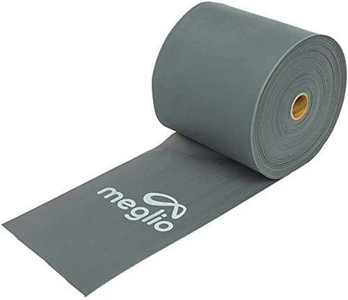 Meglio Übungs-Widerstandsbänder, Rolle – 3 x 46 m, latexfreies Übungsband für Männer und Frauen, Fitness-Workouts, Fitnessstudio, Heimtraining, Stretches, Krafttraining und Rehabilitation | (Schwarz,