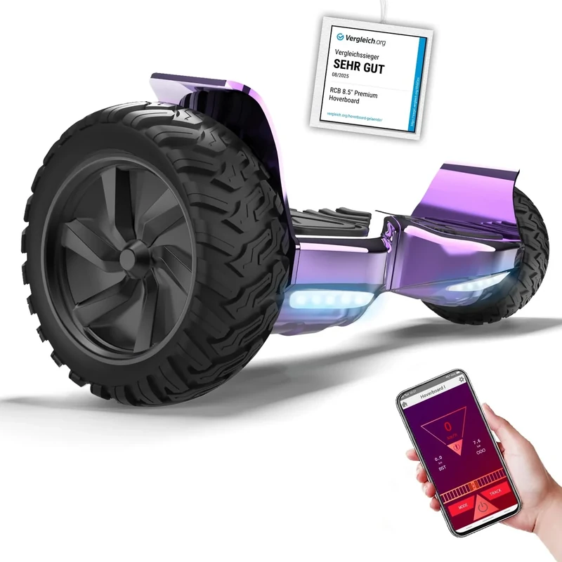 RCB 8.5" Premium Offroad Hoverboard, APP Steuerfunktion,Integrierte LED-Bluetooth mit Leistungsstarkem Motor,Elektro alle Gelände Hoverboards,Geschenk für Kinder