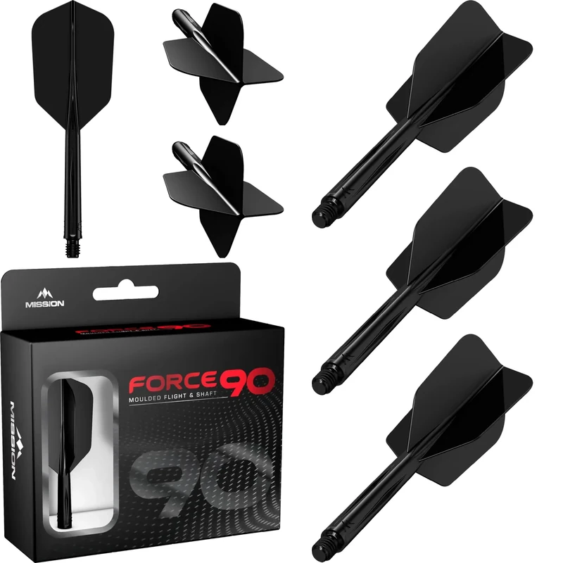 Mission Force 90 Slim Black - Dart Flights Inbetween