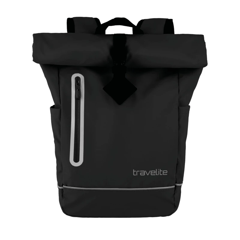 Travelite Rolltop Rucksack wasserfest, Fahrradrucksack, Freizeitrucksack mit Rolltop Verschluss & Reflektoren, BASICS, 48 cm, 19 Liter
