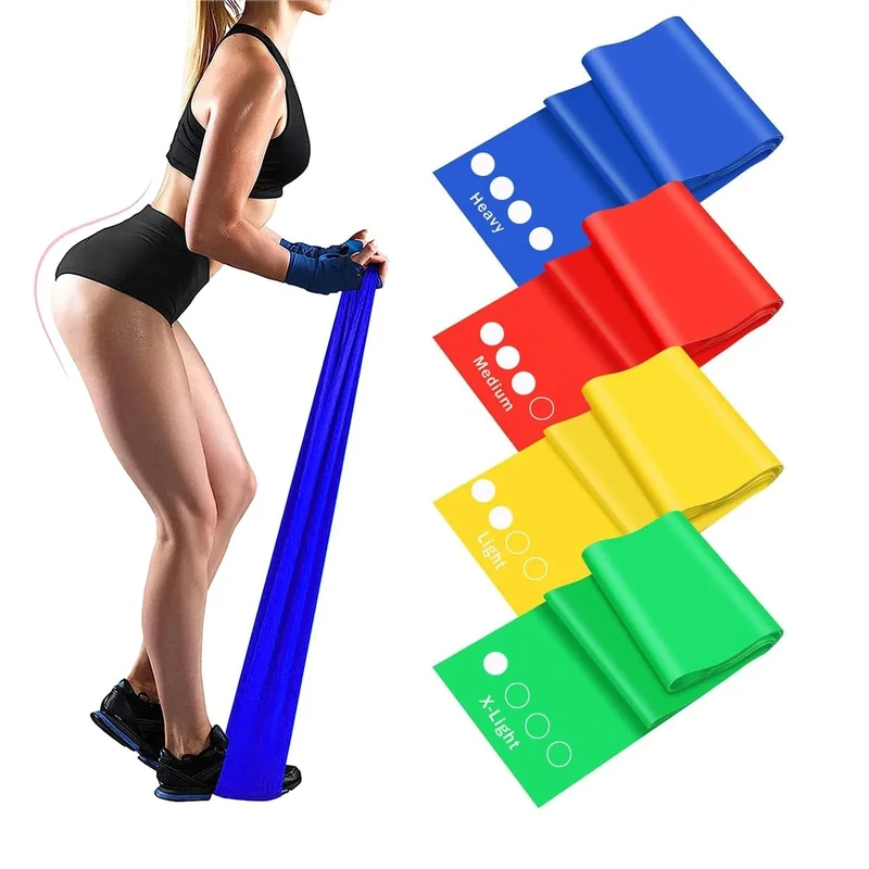 4er-Set Fitnessbänder mit 4 Widerstandsstufen, Widerstandsbänder mit Tragetasche für Damen und Herren für Krafttraining,Yoga, Pilates, Physiotherapie