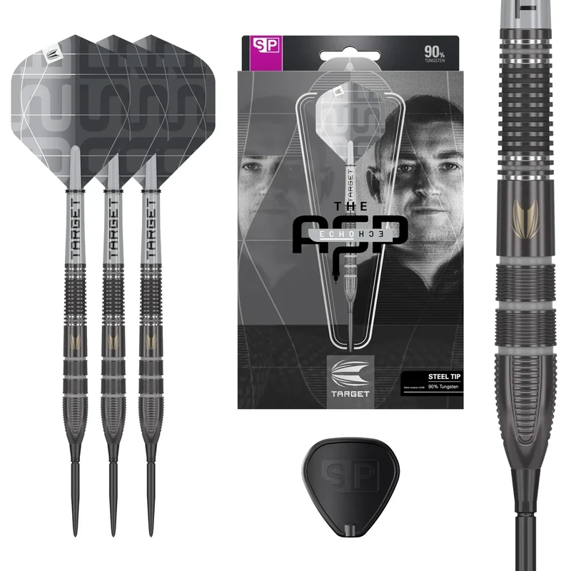 Target Darts Nathan Aspinall x Echo 90% Tungsten Steel Tip Swiss Point Dart Set – 23G ASP Player Edition Darts, Pro Grip Shafts & Pro Ultra No.2 Flights, inkl. SP Tool
