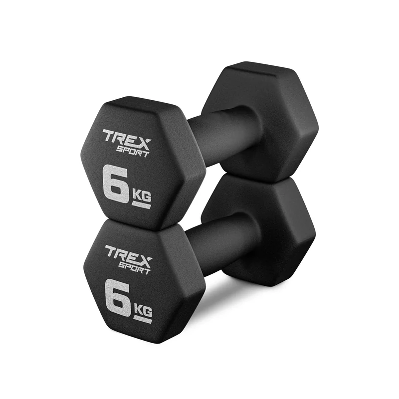 TREX SPORT Neopren Hanteln Set | Kurzhanteln 2er Set 4kg-20kg | Hanteln Frauen & Männer Set (2 x 6 kg)