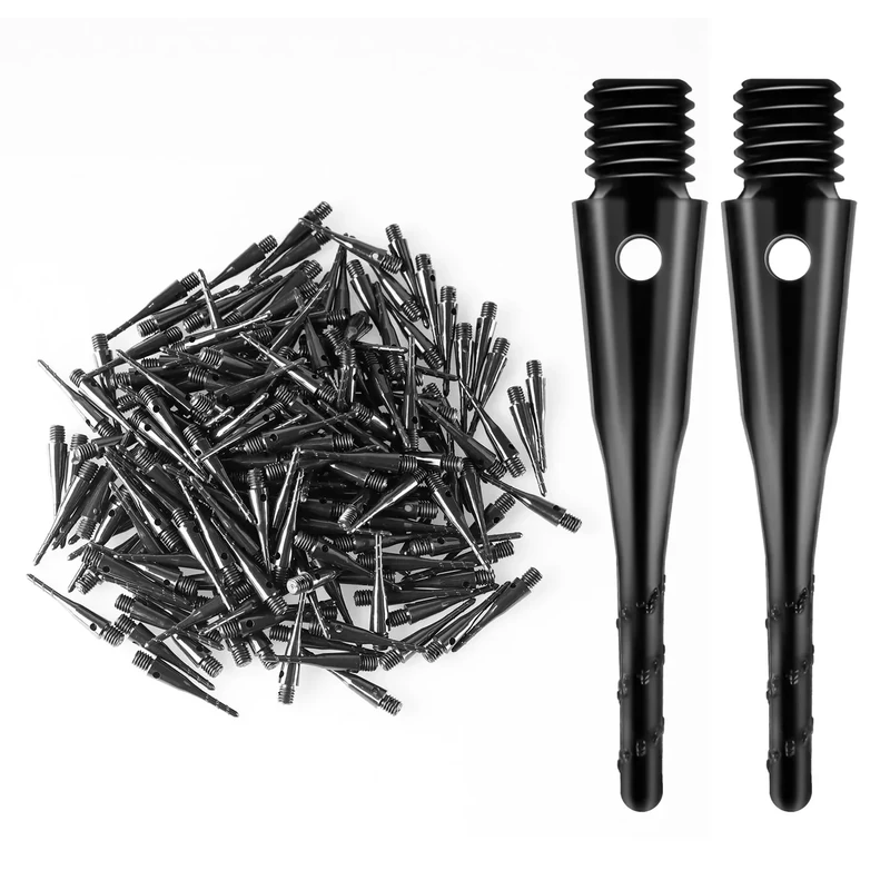 CyeeLife Dartspitzen Kunststoff 200 Stück Premium Softdart Spitzen I 2BA Gewinde I Dartpfeil Spitzen, Softdarts Ersatzspitzen, Besonders stabil & langlebig,Schwarz