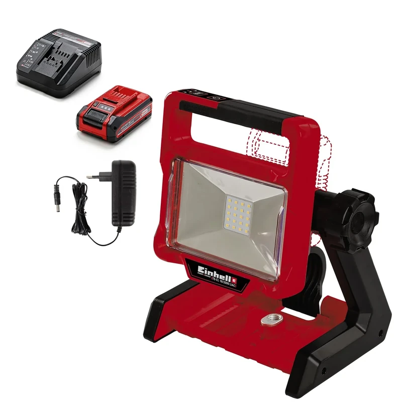 Einhell Akku-Lampe TE-CL 18/2000 LiAC Power X-Change (18 V, Lithium-Ionen, schwenkbarer Leuchtkopf, Hybridfunktion, inkl. 3,0 Ah PLUS Akku und Ladegerät)