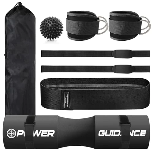 POWER GUIDANCE Langhantel Polster Kniebeugen Barbell Squat Pad Ideal für Squats Lunges Hip Thrusts Gewichtheben mehr Fit 50mm Olympic Bars Viele Farben sind verfügbar (Schwarzer Anzug)