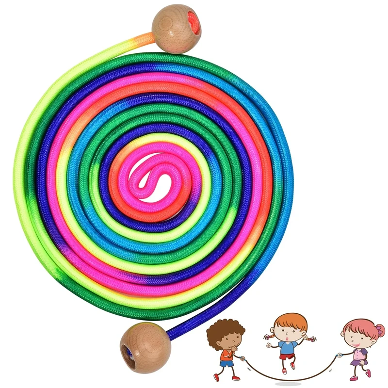 Linkgood 5M Langes Springseil - Farbenfrohes Gruppenseil für Kinder & Erwachsene - Premium Mehrspieler Springseil für Sport und Seilspringen