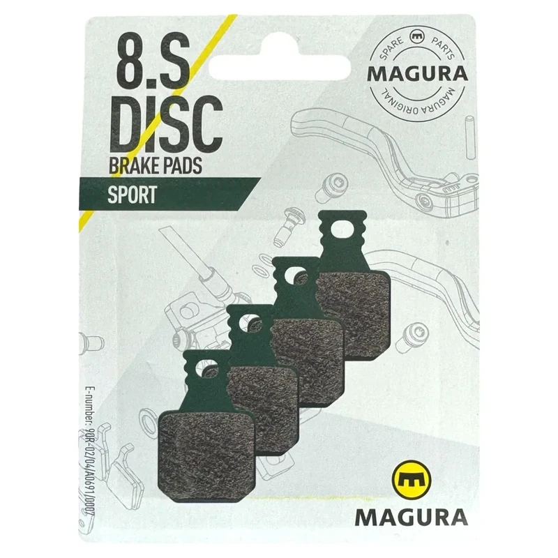 Magura MT Original Fahrrad Hydraulische Scheibenbremsen Ersatz Disc Bremsbeläge MT 5 7 Trail I Brake Pads I MTB I Ebike I Tour I (8.S (4 Kolben) Grün Sport)