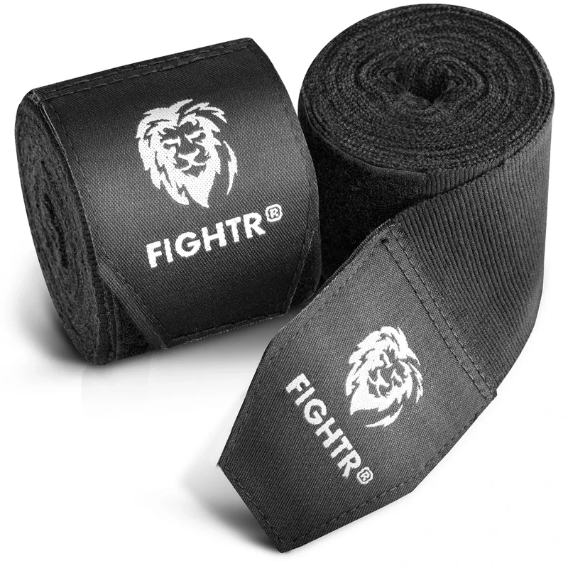 FIGHTR® Premium Boxbandagen für max. Stabilität und Sicherheit | 4m halb elastische Bandage mit Daumenschlaufe für Boxen, MMA, Muay Thai - Box Hand Bandage Sport | Set aus 2