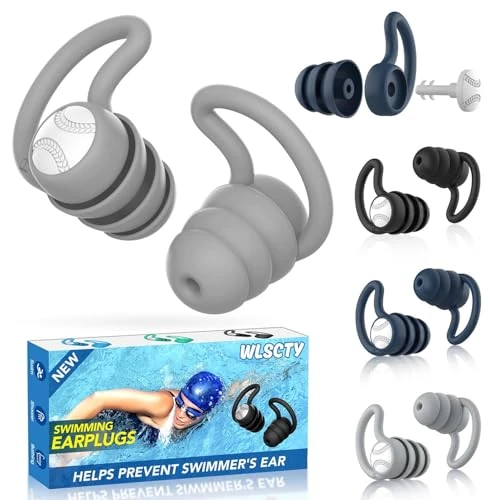Schwimm-Ohrstöpsel, wasserdichte Ohrstöpsel – 3 Paar Silikon-Schwimm-Ohrstöpsel für Erwachsene und Kinder, Wassersport-Ohrstöpsel zum Duschen, Baden, Surfen – halten das Wasser im Ohr fern (hellblau,