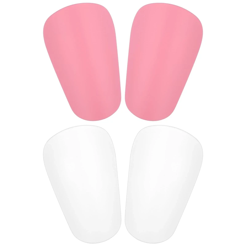 4St Mini Schienbeinschoner für Fußball, 8x5cm Zusätzliche Mini Fußball-Schienbeinschoner Winzig Schützende Schienbeinschoner für Männer Frauen Jungen Mädchen Graffiti-fähig DIY (Rosa, Weiß)