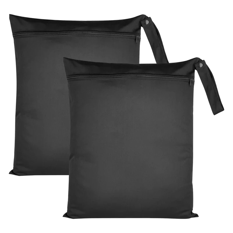 Svalor 2 Stück Nasstasche,50 cm x 60 cm Wetbag Schwimmsachen wasserdichte Wet Bag mit Reißverschluss,Wiederverwendbar Schmutzige Kleidung Tasche Organiser für Badeanzüge, Strandtuch, Sportkleidung