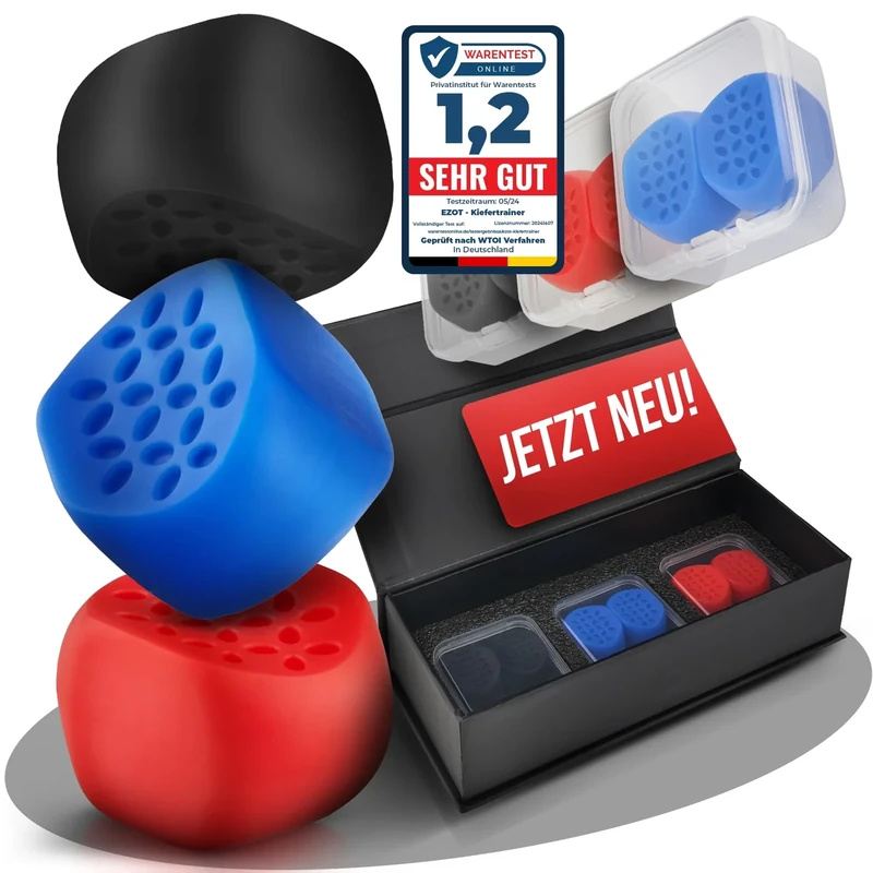 EZOT Jawline Trainer - kiefer trainer für Männer und Frauen, definiert Kieferlinie und Gesichtstraining mit jawliner Toner, Jaw Exerciser für doppelkinn entferner, drei Wiederstandsstufen