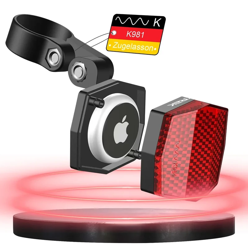 toptrek Airtag Fahrrad Versteck | Reflektoren Fahrrad Hinten StVZO Zertifiziert | Airtag Fahrradhalterung | Air Tag Halterung | Tracker Diebstahlschutz für MTB, E-Bike, Rennrad, E-Scooter