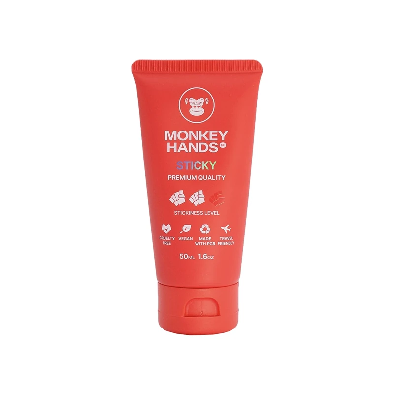 Monkey Hands Sticky Grip | Revolutionäres Gel für starken Halt bei Pole Dance | Trockene Hände Pole Grip | Veganes, innovatives flüssiges Magnesium | Keine Parabene/Resin | Rot, 50ml