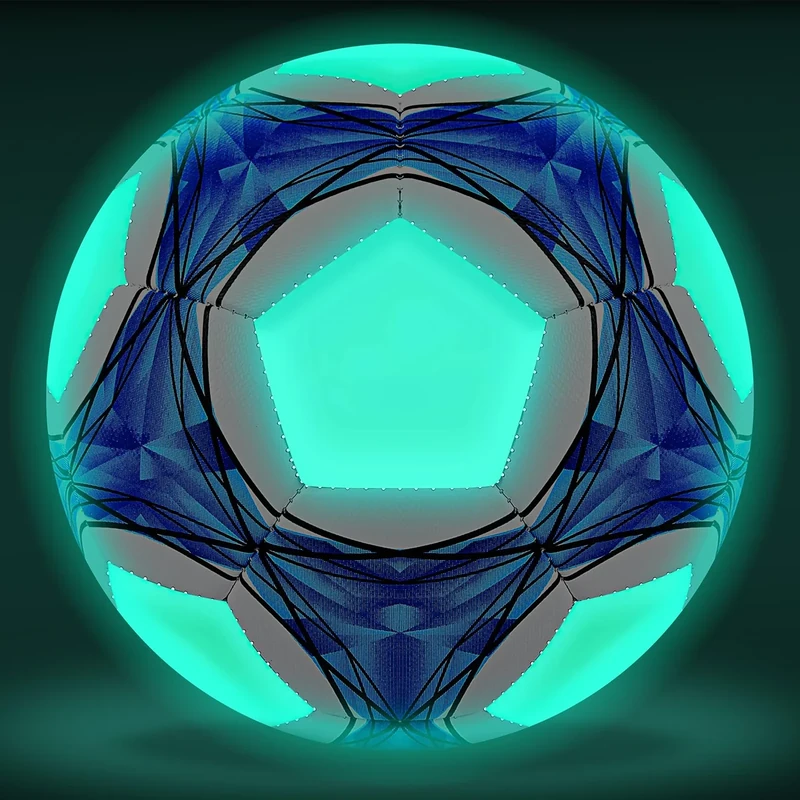 Herenear Größe 5 Fußball Leuchten im Dunkeln, Größe 5 Fußball für Regelmäßiges Spiel und Training, PVC Leuchtball Kinder & Erwachsene