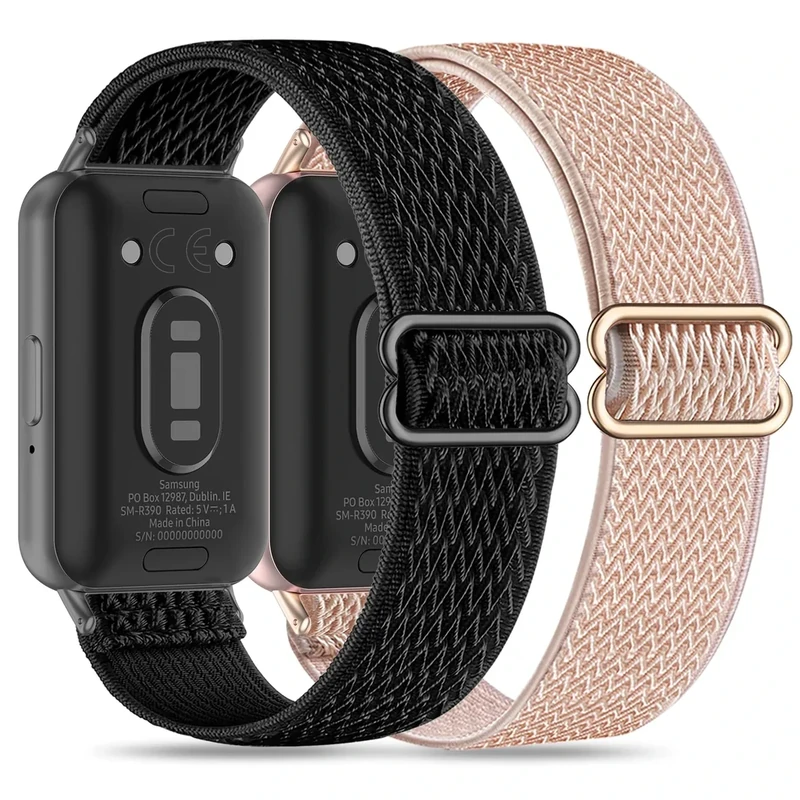 EverAct Elastische Armband kompatibel mit Samsung Galaxy Fit 3 Armband Ersatzband Uhrenarmband Zubehör für Samsung Galaxy Fit 3 SM-R390 Nylon Ersatzarmband Sport Uhrenarmband Damen Herren