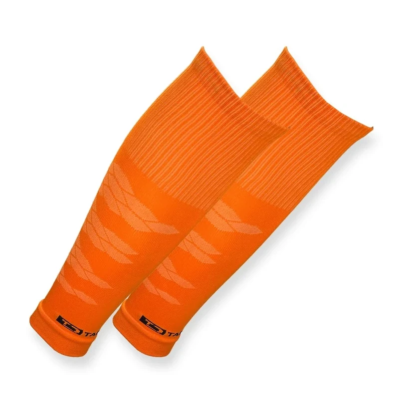 Tapedesign - "TUBES PRO 1 Paar Fußball Stutzen (ohne Socken) Orange für Damen, Herren & Kinder - Fussball Sleeves für Schienbeinschoner - Fussball-Stutzen Knie lang - Fußball-Strümpfe (One-Size)