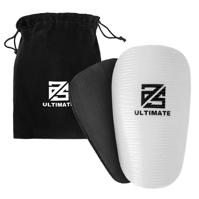 as ULTIMATE Schienbeinschoner Anpassbar für Erwachsene & Kinder, Damen & Herren Fußball, Fussball - Football, Shin Guards, Shin Pads, extra klein, dünn, Mini mit Beutel Thermo Shinpads