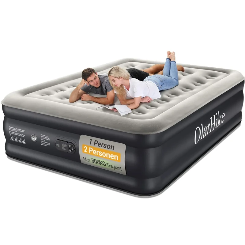OlarHike Luftmatratze Selbstaufblasend, Luftbett Gästebett, Aufblasbares Matratze Zelt Sofa, Luftbett 2 Personen, Selbstaufblasbare Luftmatratze für Camping oder Heimgebrauch - 203 x 152 x 46 cm
