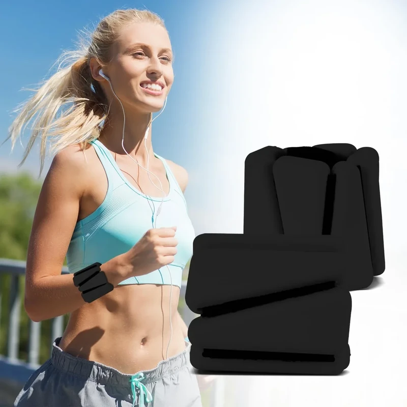 FENIXFIT Handgelenkgewichte Knöchelgewichte 2er Set (je 0,5 kg) Gewichte für Beine und Arme von Frauen für Yoga, Tanz, Ballett, Pilates, Cardio, Aerobic, Walking (Schwarz)