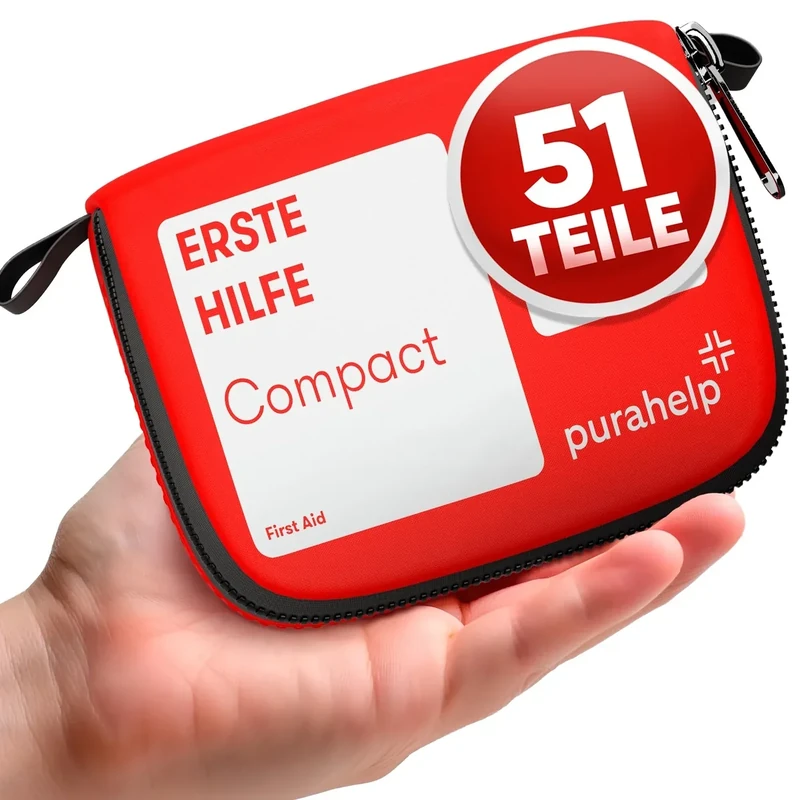 Mini Erste Hilfe Set - Kompakt & Leicht - 51 Teile für Reisen, Outdoor, Camping, Fahrrad - Reiseapotheke Erste Hilfe Set Outdoor