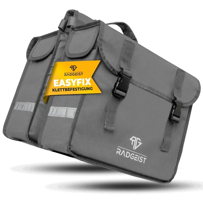 RADGEIST Doppeltasche für Gepäckträger I Fahrradtasche doppelt I Gepäckträgertasche Doppeltasche für Fahrrad 30L