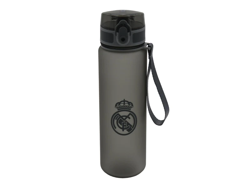 CYPBRANDS Real Madrid, Flasche, Wasserflasche, Sportflasche, Kanister, Trinkflasche, Schwarz, offizielles Produkt