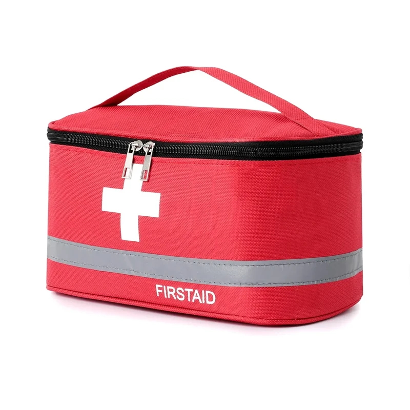 Romon 1 Stück Medikamententasche, Reiseapotheke Tasche Wasserdicht, Erste Hilfe Tasche Leer, Tragbar Medizin Aufbewahrungstasche für Home Office Reisen Outdoor(Rot)