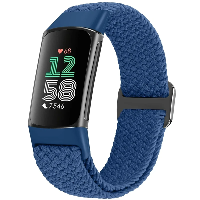 Huamanlou Geflochtenes Armband Kompatibel mit Fitbit Charge 6/Fitbit Charge 5 Armband, Weiches Verstellbares Sport Nylon Ersatzarmband für Damen Herren