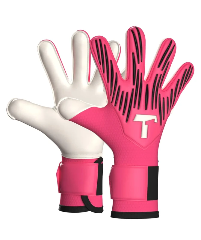 T1TAN Rebel 2.0 Fluo Pink Junior - Torwarthandschuhe Kinder - Die Handschuhe für Kinder und Fußball - Größe 6