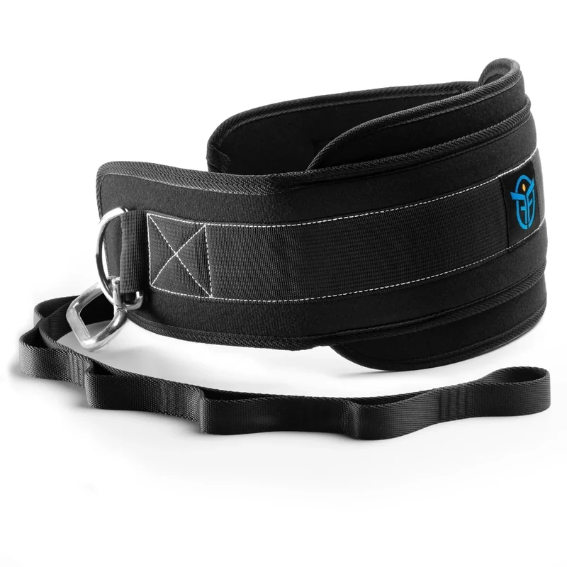 Eric Flag Dip Gürtel für Calisthenics mit Stahlkette oder Nylonseil und 2x Karabiner, Gewichtsgürtel, Sport Geräte für Klimmzug & Dips - Dip Belt für Bodybuilding, Krafttraining, Crossfit