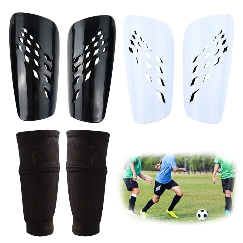 FIBOGOUP 2 Paar Schienbeinschoner Fussball - Mit Optimierter Einstecktasche - Anti-Rutsch Stutzen - Schienbeinschoner Kinder Fussball M