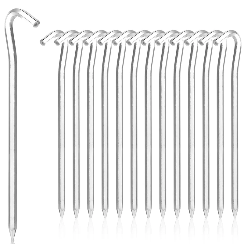 Robuste Zeltheringe für Outdoor-Aktivitäten:Packung mit 14，18 cm langen Zeltheringen, Metallhaken, Aluminiumheringe für harte Böden, ideal für Garten, Camping, Angeln und Zelte，heringe erdnägel stabil