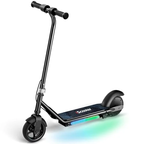 iScooter Elektroroller für Kinder von 6-12 Jahre, 3 Fahrmodi (5, 10, 16 km/h), Kinder E Scooter mit 6-Zoll Räder und 7-farbigen Lichtern, Kinder E-Roller bis 12 km Reichweite & 75 kg - Image 1