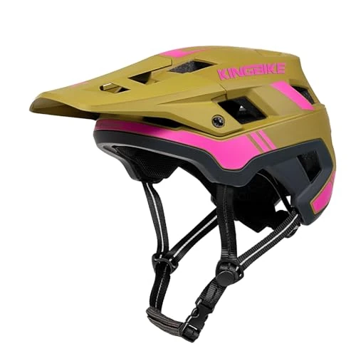 Fahrradhelm Mountainbike Helm Visier Abnehmbar MTB Helme für Herren Damen Erwachsene Jugend (Gelb, L(59-62CM))