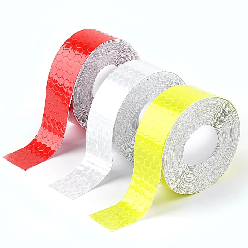 15 m Reflektorband Selbstklebend, Reflektierendes Klebeband Starke Reflektion, Reflektoren Aufkleber Zuschneidbar, 2 cm Reflektor Tape für Reflektoren Fahrrad Anhänger Kleidung - Rot Weiß Gelb