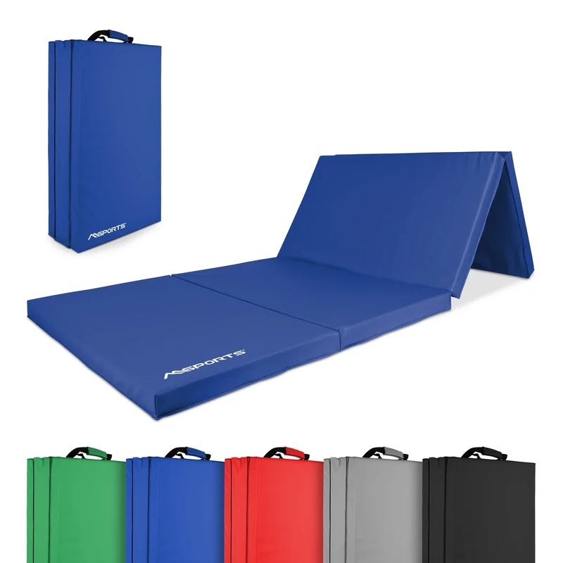 MSPORTS Turnmatte Premium klappbare Weichbodenmatte 190 x 80 x 5 cm Gymnastikmatte Sportmatte für zuhause Kinder Erwachsene (Blau, 190 x 80 x 5 cm)