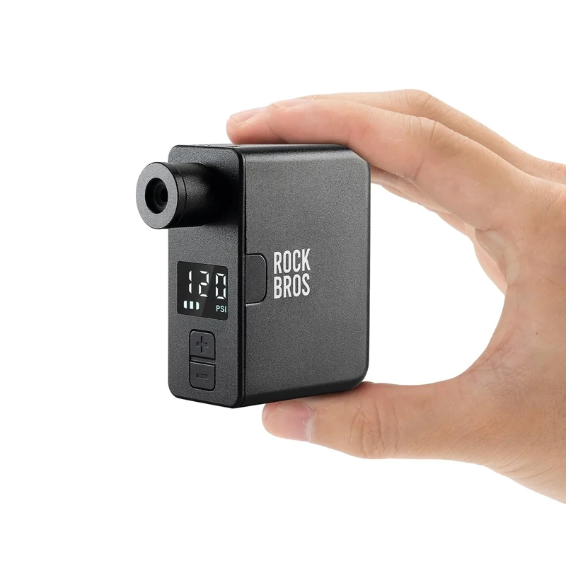 ROCKBROS Elektrische Fahrradpumpe, 120PSI Tragbare Minipumpen Wiederaufladbarer 450mAh Tiny E-Pump Kleine Kompressor