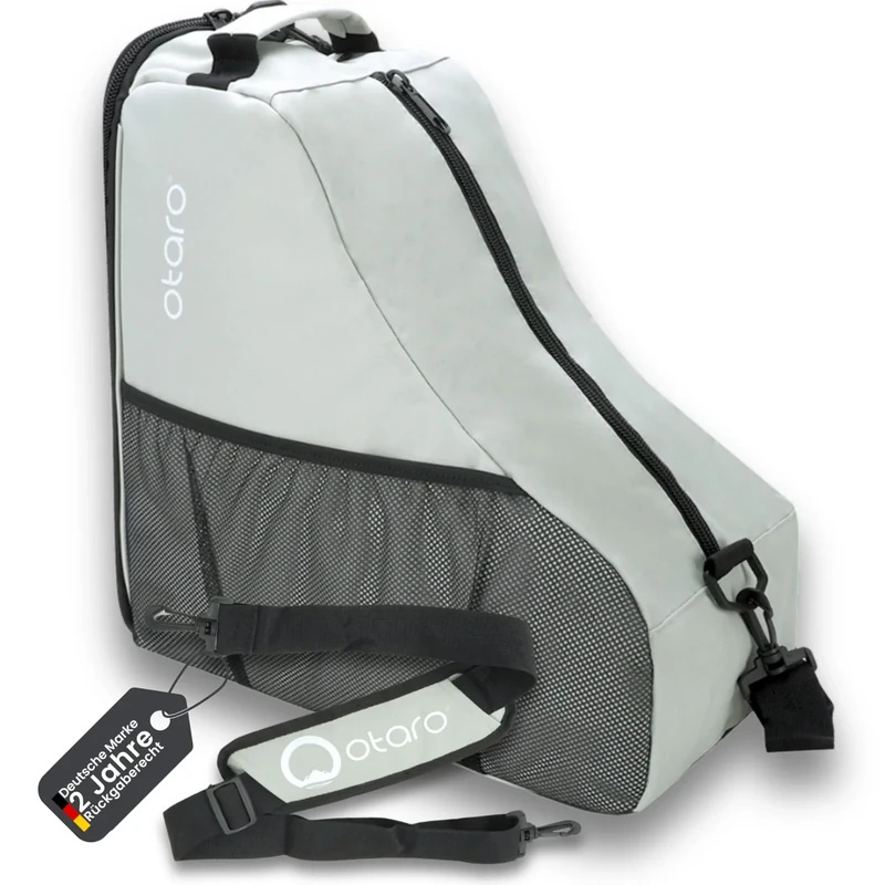 Otaro Schlittschuhtasche (hellgrau) – Wasserabweisende & robuste Schlittschuh Tasche | Für Kinder & Erwachsene, Inliner Tasche, für Eiskunstlauf- und Eishockey-Zubehör geeignet