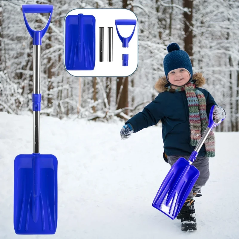 70-85CM Kinderschneeschaufeln - Kleine Schneeschaufel Kinder -Teleskop Schaufel Plastik,Tragbar und abnehmbar Schneeschieber, Kinderschaufel für Draußen - Image 1