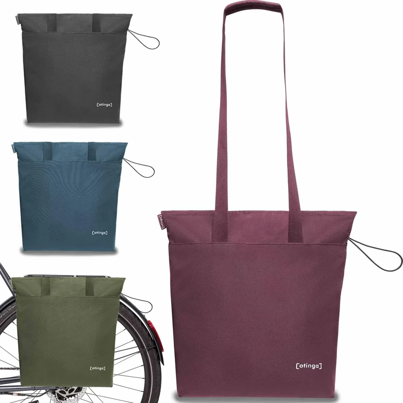 otinga® Shopper Fahrradtasche faltbar [14L Volumen] ideal als Zusatztasche zum Verstauen I Einkaufstasche Fahrrad für jeden Gepäckträger I Extra leichte & Wasserabweisende Fahrradtasche Damen