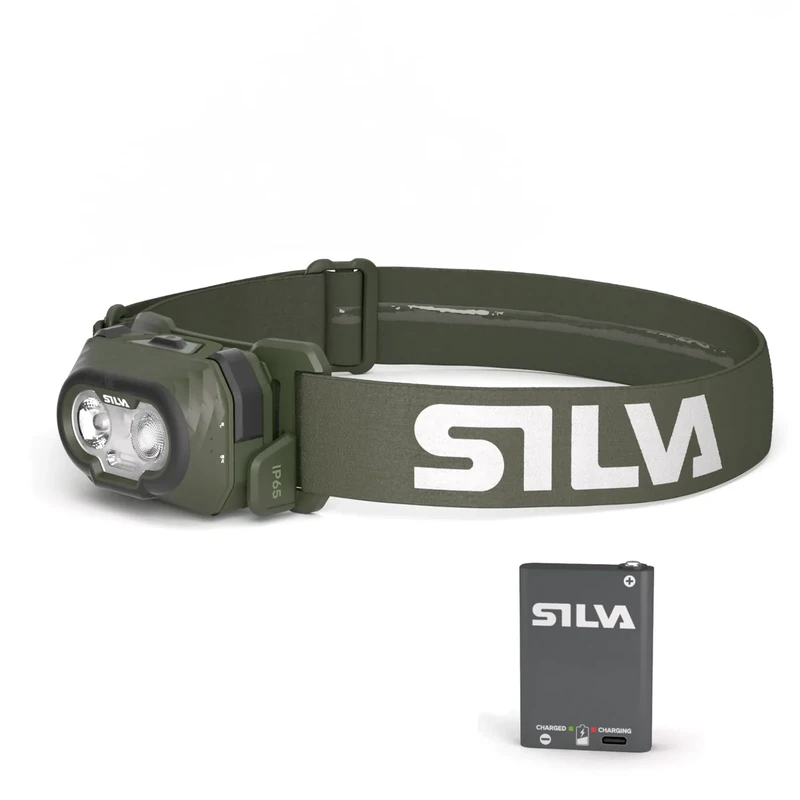 Silva Stirnlampe LED Wiederaufladbar USB C - Discover Hybrid - 500 Lumen Stirnlampe Rotlicht - 3 Helligkeitsstufen - Weiß, Orange & Rot LED Kopflampe - Kopflampe Aufladbar