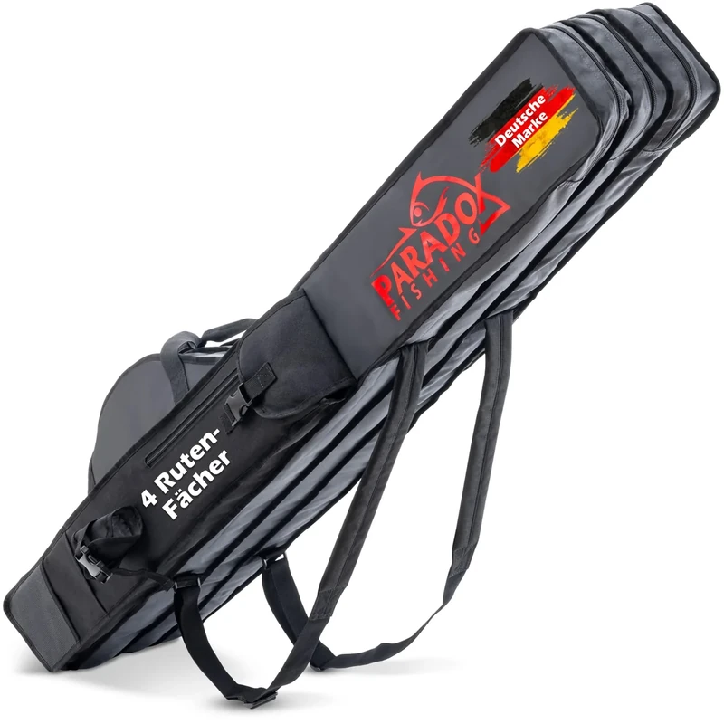 Paradox Fishing Rutentasche 160 cm 4 Fächer I Angeltasche Rutentasche Rutenfutteral Angel Tasche - Angelrutentasche Futteral Angeln