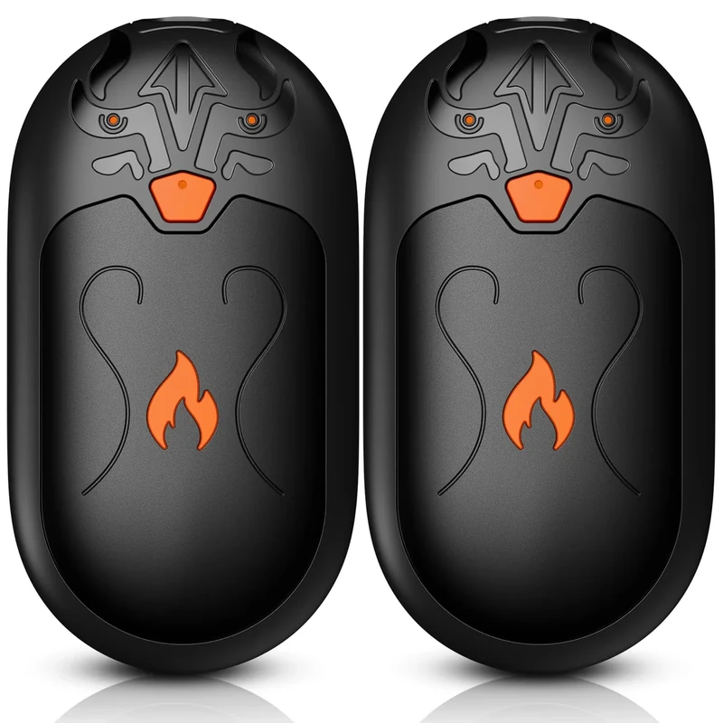 Handwärmer Wiederaufladbar 2 Pack, Handwärmer Elektrisch mit 24 Stunden Wärme & 3 Heizmodi,Tragbarer Taschenwärmer für Reno-Patienten, Frauen Männer(Schwarz)