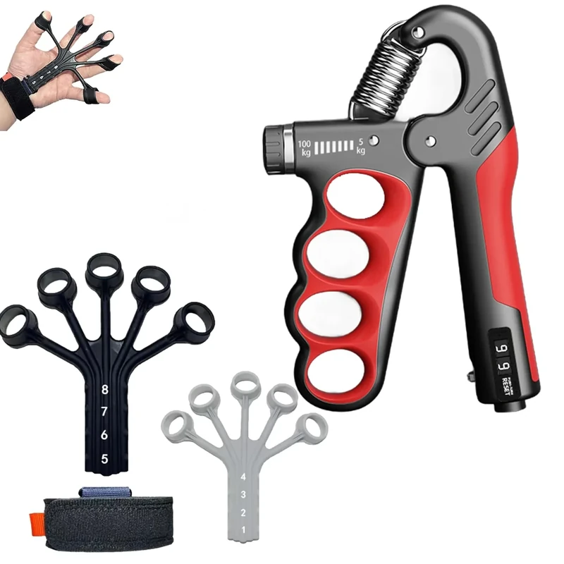 Handtrainer Fingertrainer,Unterarmtrainer,5-100kg Griffkraft trainer,8 Widerstandsstufen von hand trainingsgerät,3-teiliges Hand training set,Aktualisierung Sportler und Handtrainer Fingertraine